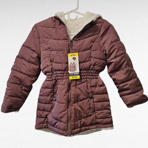 Steve Madden Reversible Parka Jacket Pink, White Faux Fur Size S 7/8